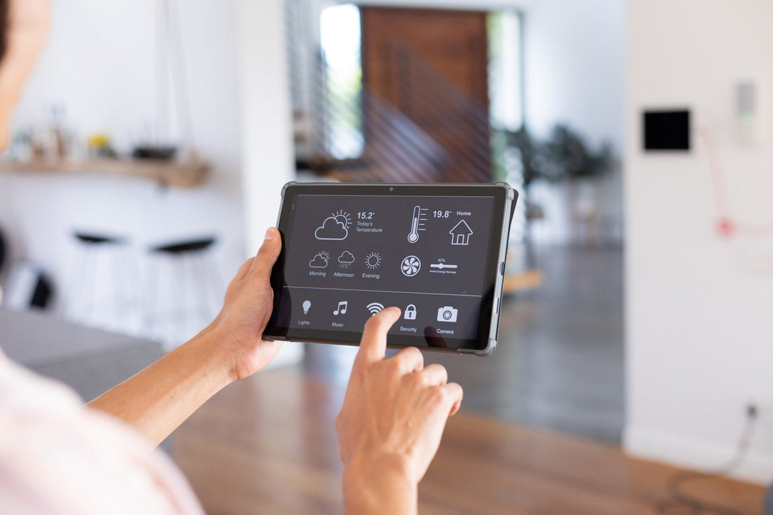 Advantages of a smart home hero image with smart devices in a modern interior
