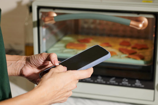 Digital toaster oven hero image with smart appliance in modern kitchen
