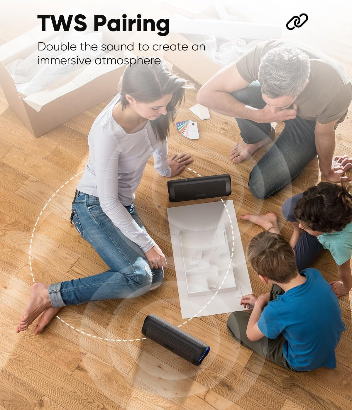 Portable Bluetooth Speaker β HD Sound, 20H Playtime, IPX5 Waterproof, TWS Pairing & RGB Lights | Wireless Speaker for Home, Party & Outdoors (Black)