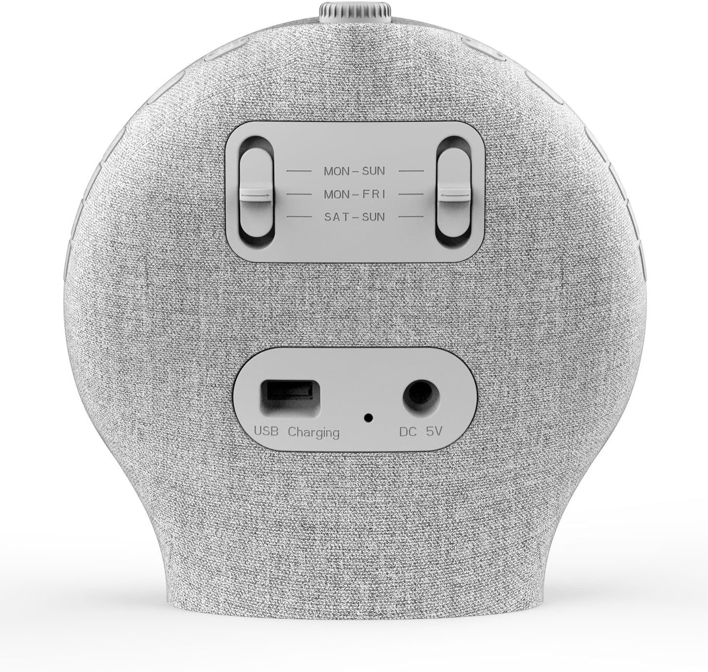 Sunrise Alarm Clock β Wake Up Light with Dual Alarms, FM Radio, 15 Colors, 8 Natural Sounds & Snooze for Kids & Heavy Sleepers (Gray Fabric)