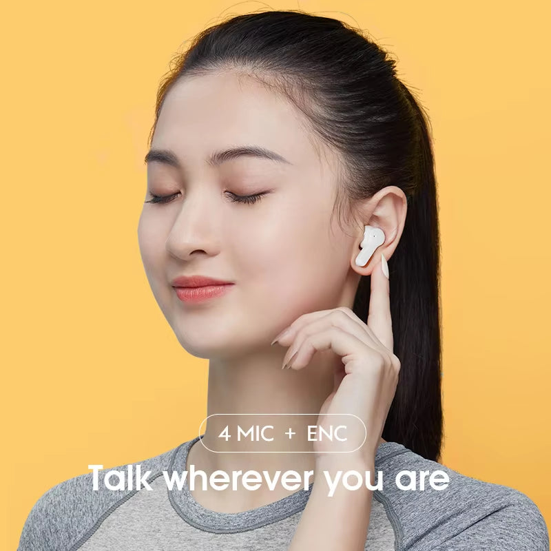 QCY T13 Wireless Earbuds Bluetooth 5.3 with 4-Mic ENC Calling, 40H Playtime, Quick Charge, Deep Bass 7.2mm Drivers, Sleep Mode, IPX5 Waterproof TWS Earphones with Touch Control – Black