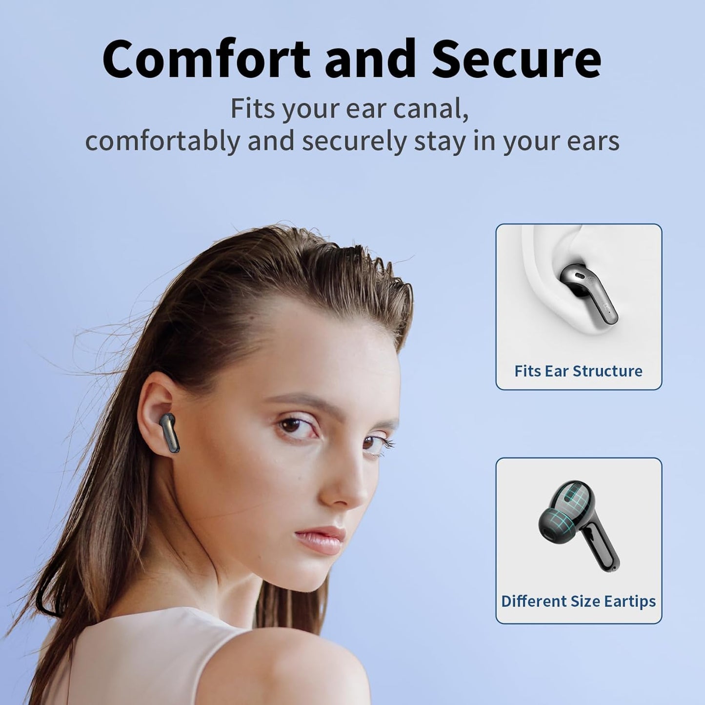 Bluetooth Wireless Earbuds with LED Power Display & Wireless Charging Case β 60H Playtime, IPX5 Waterproof In-Ear Headphones with Mic for Running, Gym, TV, Phone, Laptop β TAGRY X08 (Black)