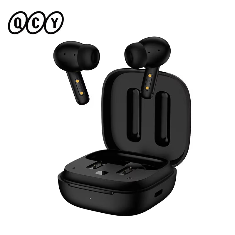 QCY T13 Wireless Earbuds Bluetooth 5.3 with 4-Mic ENC Calling, 40H Playtime, Quick Charge, Deep Bass 7.2mm Drivers, Sleep Mode, IPX5 Waterproof TWS Earphones with Touch Control – Black
