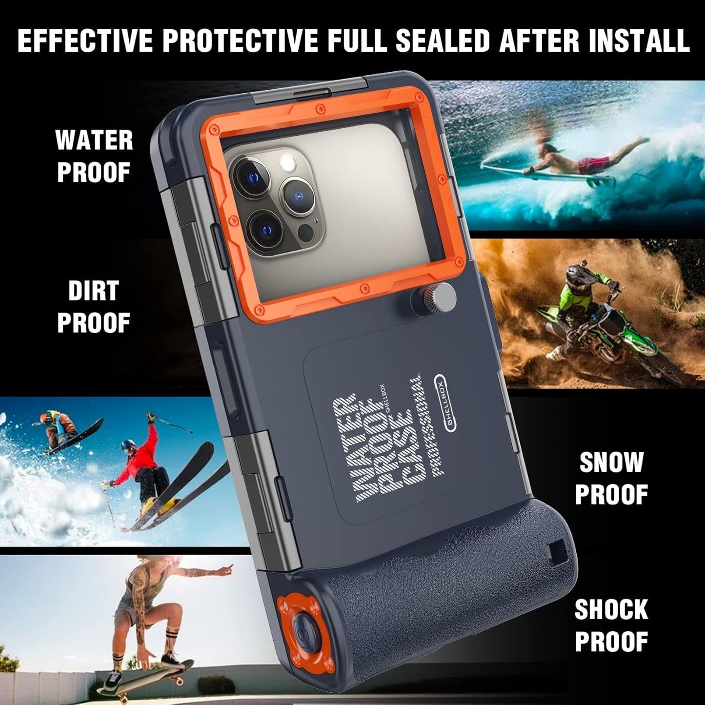 Underwater Snorkeling & Diving Phone Case β Waterproof Up to 50ft/15M, Universal Fit for iPhone 16/15/14/13/12 Pro Max, Galaxy S24/S23/S22/S21 & More