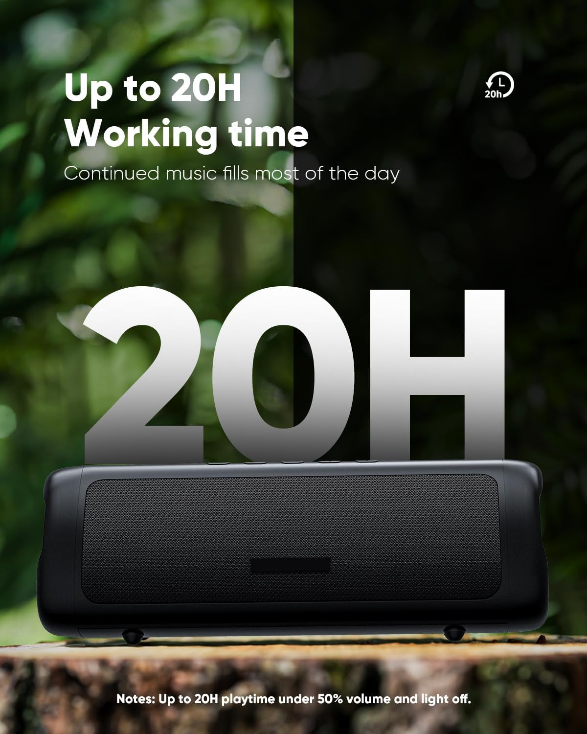 Portable Bluetooth Speaker β HD Sound, 20H Playtime, IPX5 Waterproof, TWS Pairing & RGB Lights | Wireless Speaker for Home, Party & Outdoors (Black)