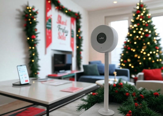 Black Friday Google Nest 3rd Generation Thermostat deals hero image with thermostat and sale banner