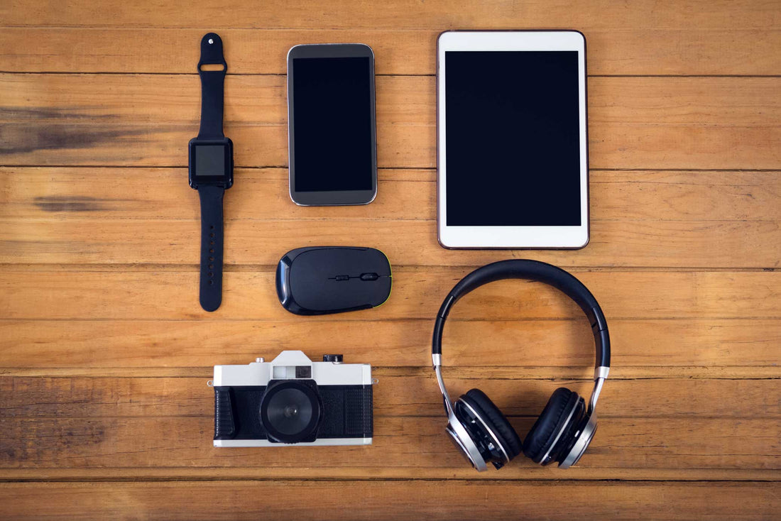 Cool cheap gadgets hero image with affordable tech on a desk