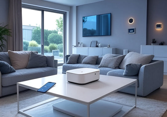 IoT home automation hero image with smart hub and IoT devices