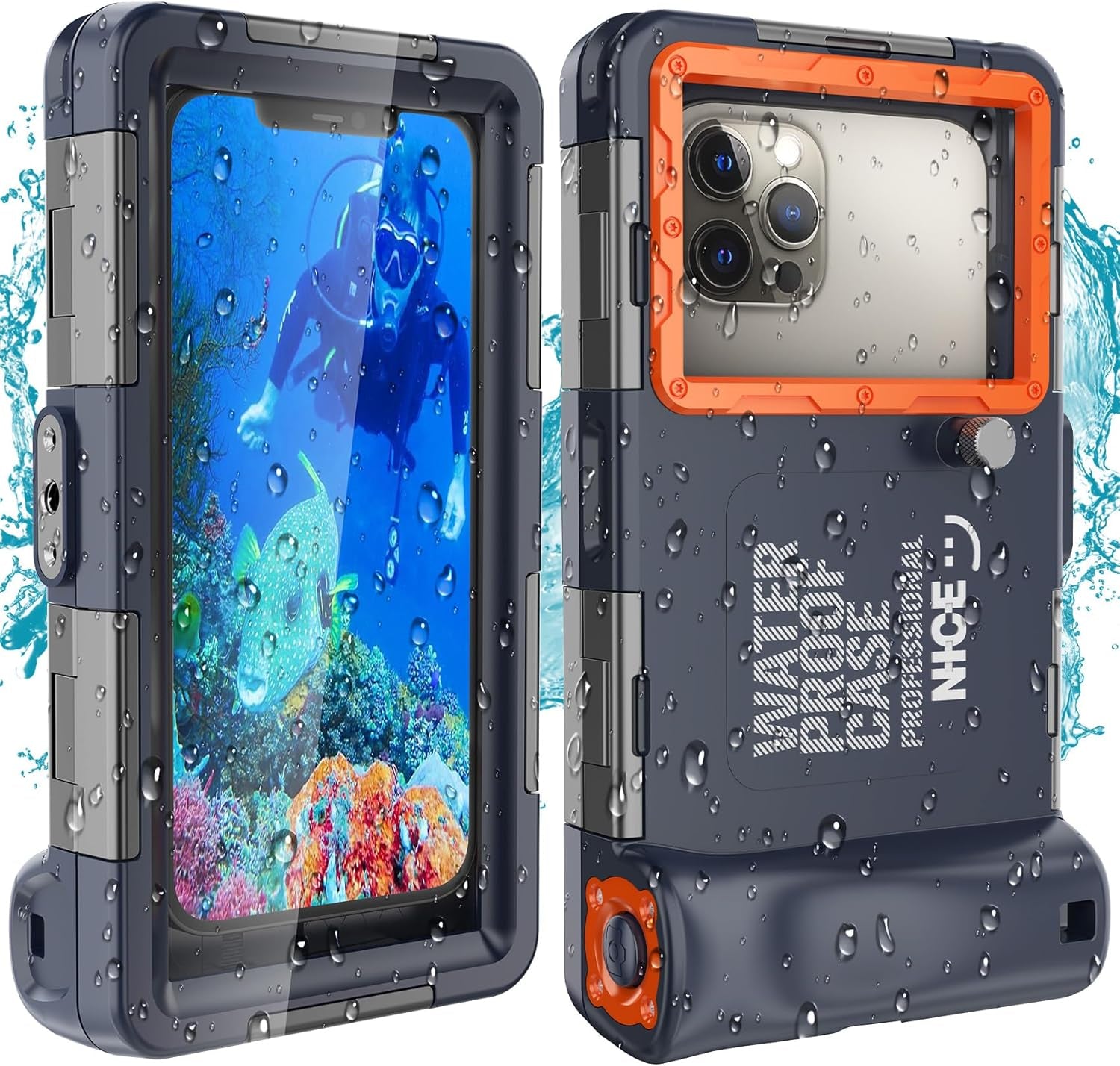 Underwater Snorkeling & Diving Phone Case – Waterproof Up to 50ft/15M, Universal Fit for iPhone 16/15/14/13/12 Pro Max, Galaxy S24/S23/S22/S21 & More