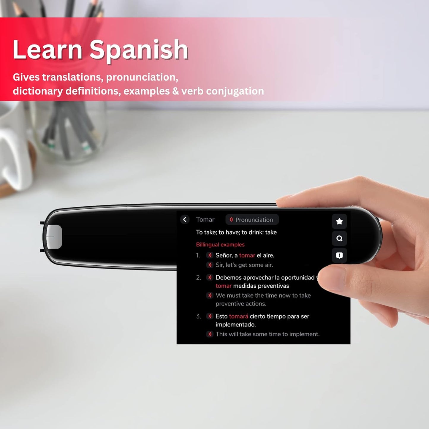 Dictionary Pen 3 – AI Scanning & Translation Pen for Dyslexia, Language Learning & Exam Reading | Supports English, Spanish & Chinese