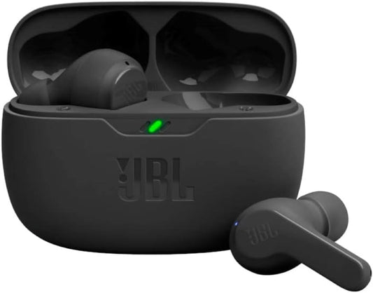 JBL Vibe Beam – True Wireless Bluetooth 5.2 Earbuds with Deep Bass Sound, 32H Battery Life, VoiceAware Calling, Water & Dust Resistant – Black