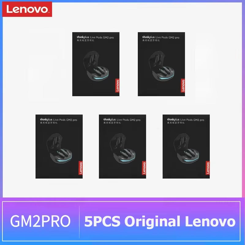 Lenovo GM2 Pro Gaming Earbuds | Bluetooth 5.3 Wireless Earphones with ENC Noise Reduction, Low Latency & Dual Mode | Stereo Bass Headset with Mic for iOS & Android (5PCS)