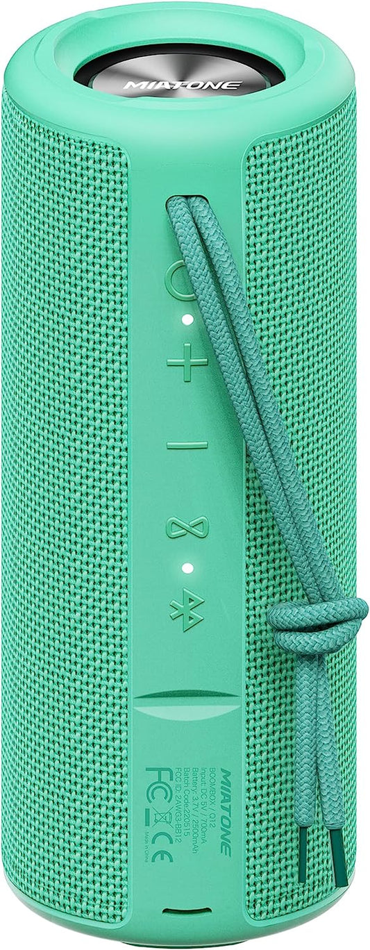 Boombox Portable Bluetooth Speaker - Waterproof, Deep Bass, 24H Playtime (Green) | Perfect Gift for Him & Her