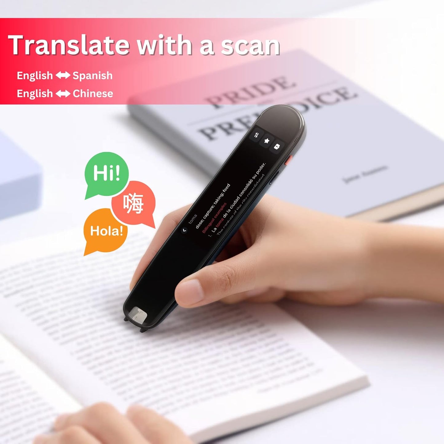 Dictionary Pen 3 – AI Scanning & Translation Pen for Dyslexia, Language Learning & Exam Reading | Supports English, Spanish & Chinese