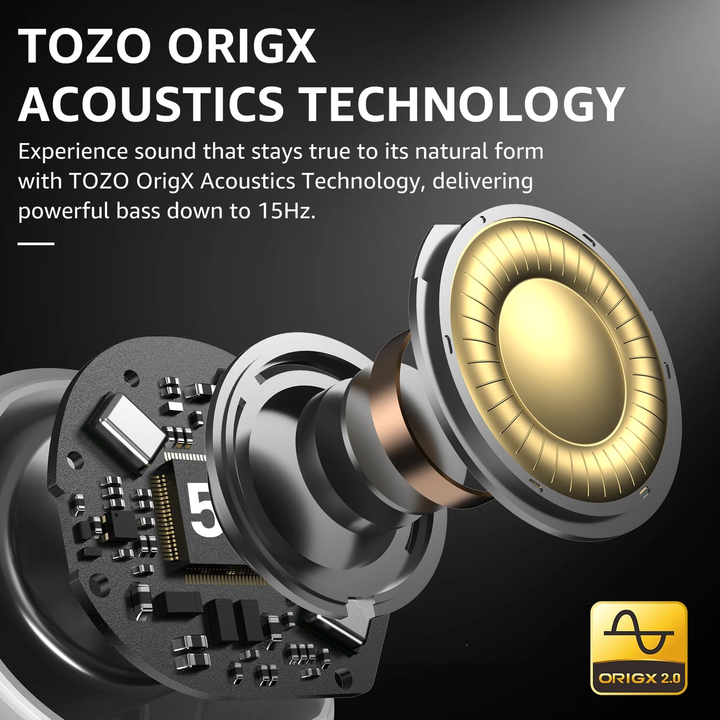 TOZO NC9 True Wireless Earbuds with Active Noise Cancelling, 6-Mic ENC, Bluetooth In-Ear Headphones – White