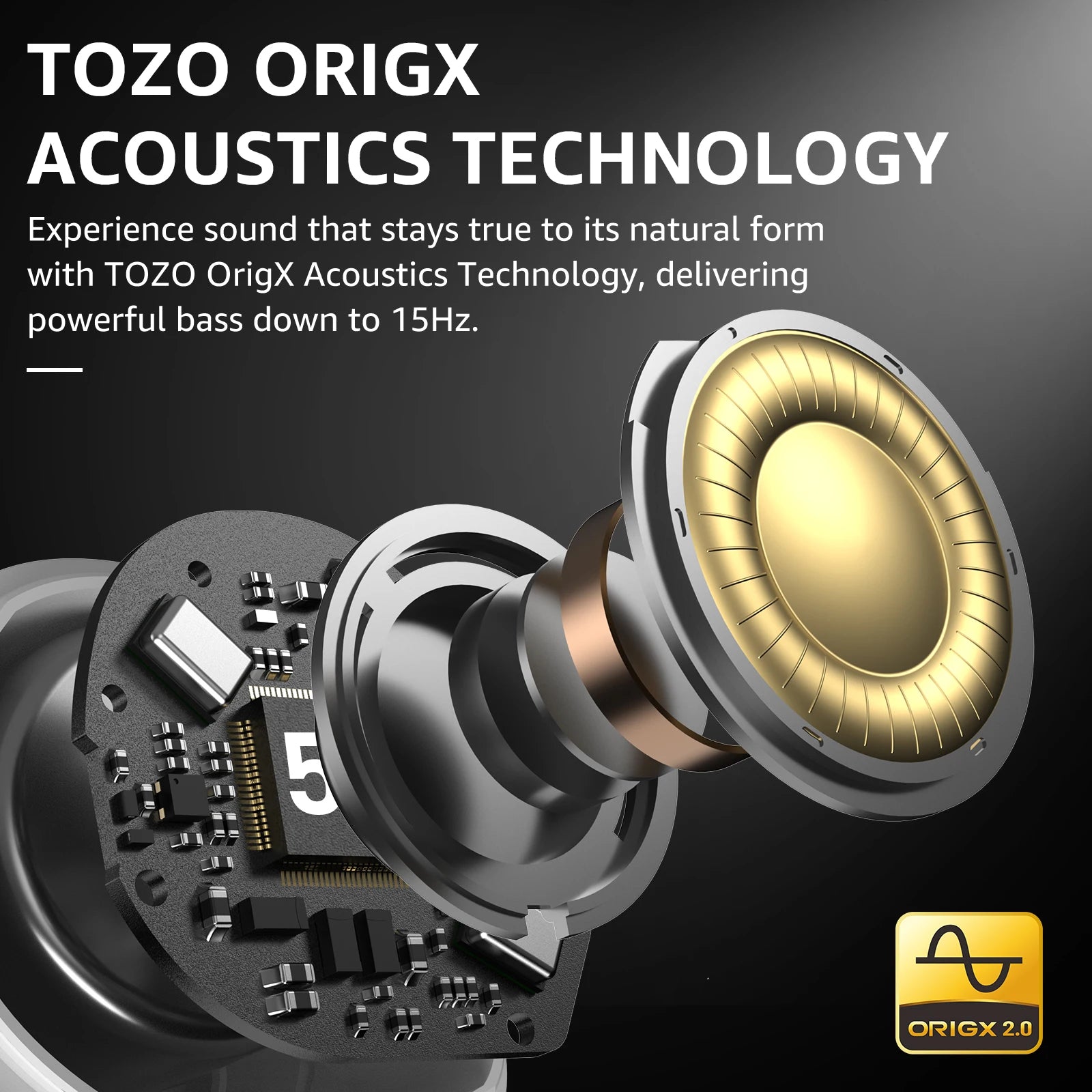 TOZO NC9 True Wireless Earbuds with Active Noise Cancelling, 6-Mic ENC, Bluetooth In-Ear Headphones – White