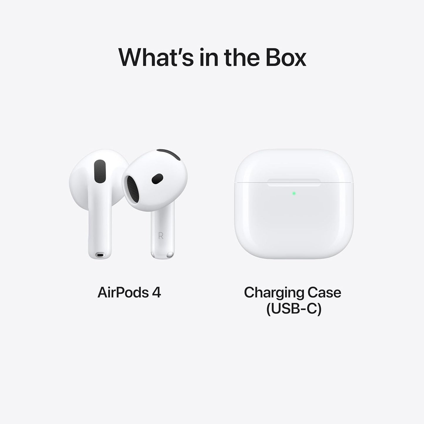 AirPods 4 Wireless Earbuds with USB-C Charging Case, H2 Chip, Personalized Spatial Audio, 30H Battery, IP54 Water & Dust Resistant – Bluetooth Headphones for iPhone & Android
