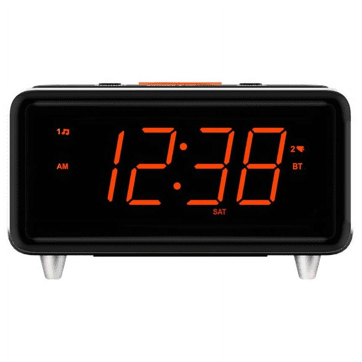 Emerson SmartSet Dual Alarm Clock Radio – Bluetooth Speaker, USB Charging, FM Radio & 1.4" Orange LED Display (CKS1521)