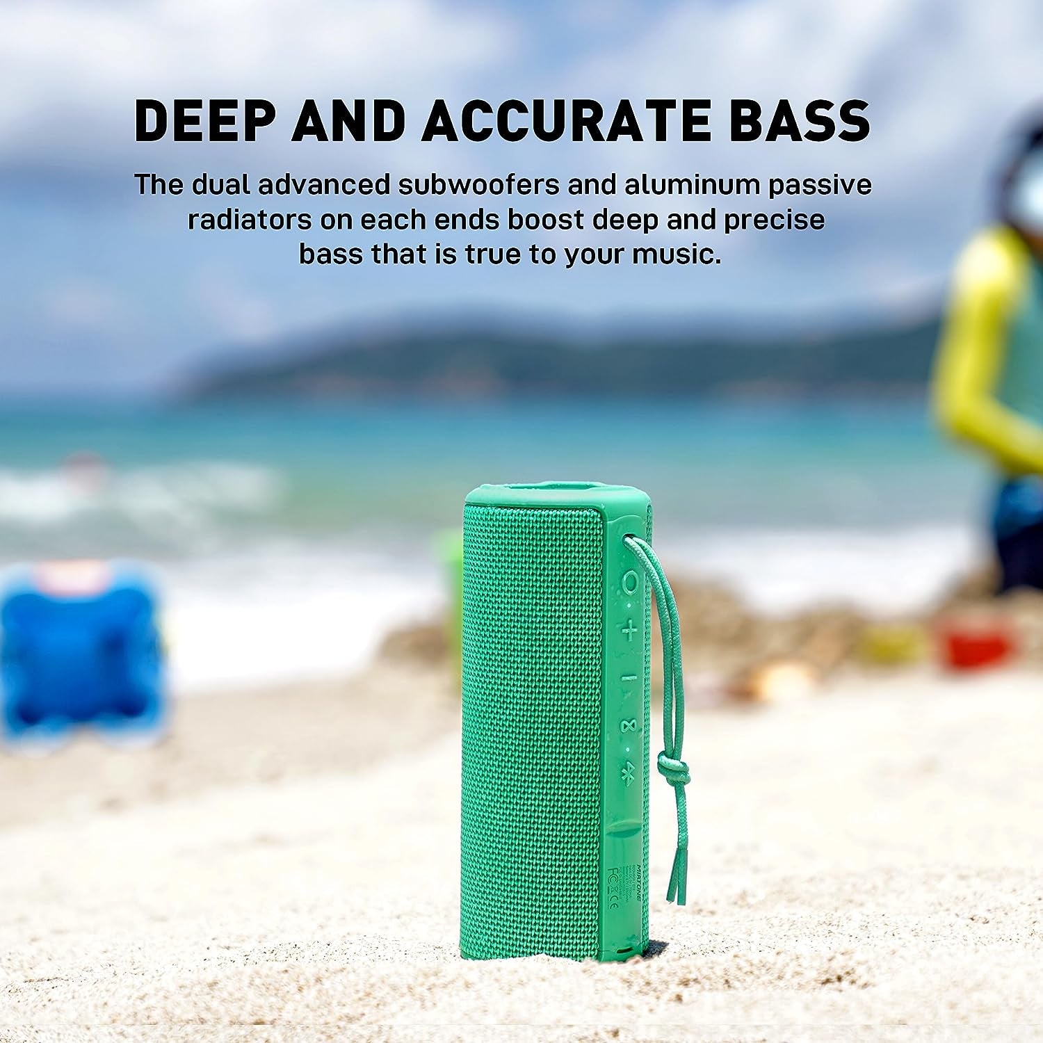 Boombox Portable Bluetooth Speaker - Waterproof, Deep Bass, 24H Playtime (Green) | Perfect Gift for Him & Her