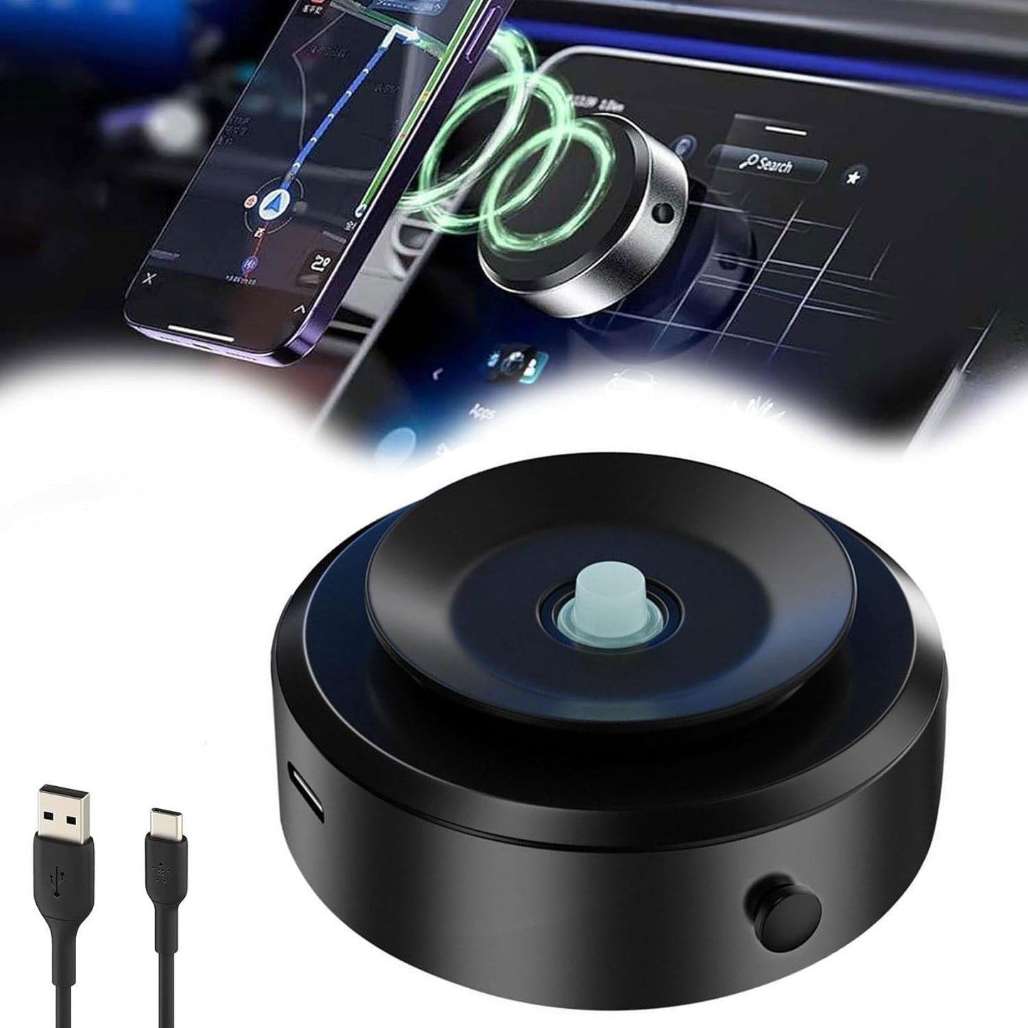 Intelligent Mobile Phone Holder Double-Sided Car Mount Magnetic Universal Adsorption Bracket Vacuum Adsorption Stable for Phone